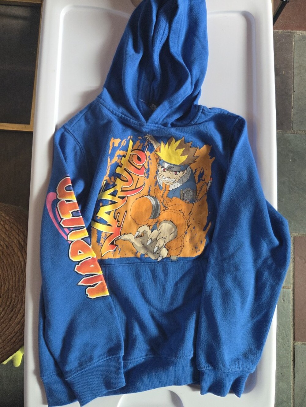 Naruto VIZ Media Youth Medium Pullover Hoodie Sweatshirt Blue Anime Graphic